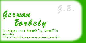 german borbely business card